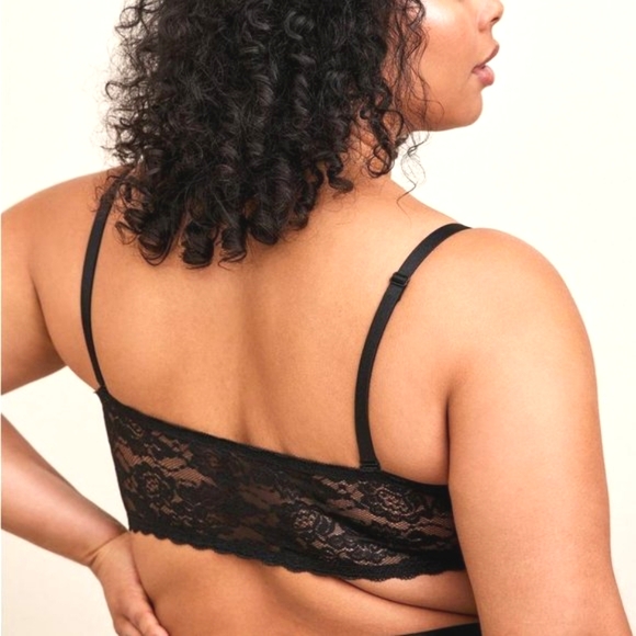 ❤️NWT VINTAGE TORRID UNLINED LACE BANDEAU BRALETTE - SEMI-SHEER - WIRELESS PLUS - Picture 2 of 9
